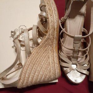 Coach size 9 Gold Espadrille Wedge